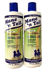 Mane 'n Tail Herbal Gro Olive Oil & Keratin Shampoo and Conditioner 12 fl oz - Picture 1 of 9