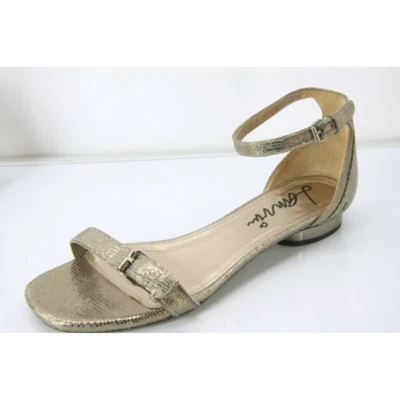 Sandalia plana Lanvin dorada con correa en el tobillo y tacón bloque EU38.5/US8.5 $790 Foto 1 de 4