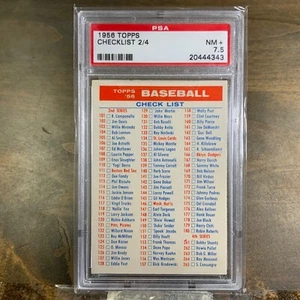 1956 Topps Checklist 2/4 ** PSA 7.5 NM+ - Picture 1 of 2