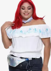Disney The Little Mermaid Ariel Top Smocked Off-The-Shoulder Ruffle Size 2X NWT - Picture 1 of 5
