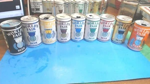 Vintage--World's Fair Beer - Cans--Aluminum Pull Top 12 Oz.- 9- Different Colors - Picture 1 of 13