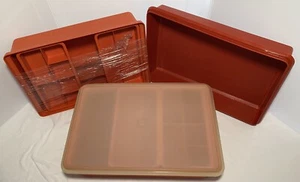 Tupperware Tuppercraft Plastic Red Sewing Box Kit Set Stacking Pin Cushion T2 41 - Picture 1 of 20