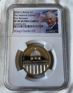 2024 2£ GREAT BRITAIN TWO POUND NGC PF70 UC PROOF NATL GALLERY FIRST RELEASES - Picture 1 of 2
