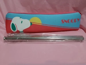 Snoopy 2x Stainless 304 Steel Drinking Straws Metal w/cleaning Brushe and bag - Picture 1 of 2