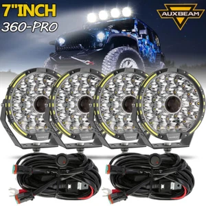 AUXBEAM 4x 360-PRO 720W 7"INCH LED Work Lights Pods Offroad Driving ATV UTV 4WD - Picture 1 of 12