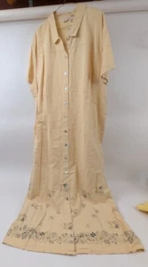 nwt J JILL linen blend Maxi Dress Womens Plus Size 3X yellow floral short sleeve - Picture 1 of 17
