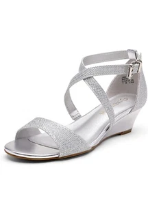 DREAM PAIRS Womens Ankle Strap Low Wedge Sandals Open Toe Summer Dress Shoes - Picture 1 of 12