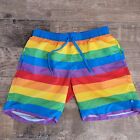 Mens Tipsy Elves Rainbow Swim Shorts Size Large Pride TE Pockets