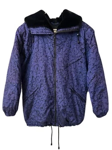 80s Vintage Nils Skiwear Womens Medium 10 Winter Jacket Purple Floral Motif USA - Picture 1 of 13