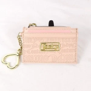 Juicy Couture Light Pink Faux Leather Card Case/Wallet/Keychain NWOT - Picture 1 of 11