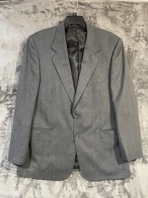 Jeffrey Banks Men's Blazer 44L 100% Wool Jacket Gray 2 Button - Image 1 of 4