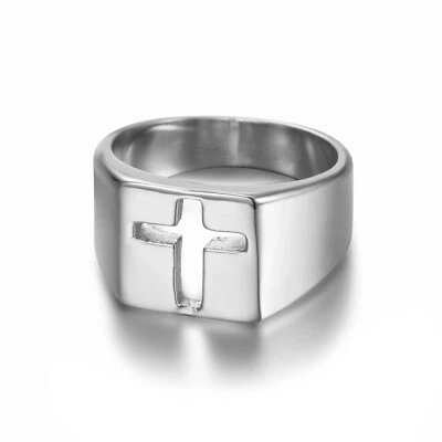 Anillos de sello de piedra de corazón de estrella de acero inoxidable de moda para hombre Foto 1 de 4