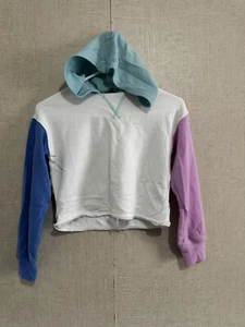 SO Girls Color Block Cropped Hoodie Sz 7 - Picture 1 of 4