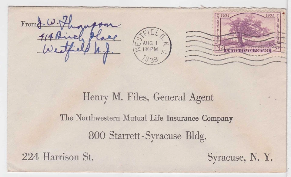 TurtlesTradingPost- New Jersey- Westwood, NJ 1939 Charter Oak Commemorative - Image 1 of 1