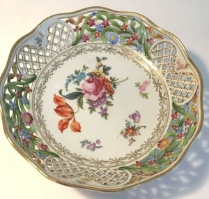 Bavaria Schumann A C S Reticulated Porcelain Cabinet Bowl - Picture 1 of 12