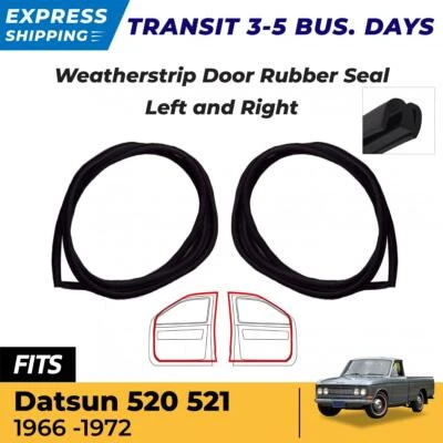 L+R Door Rubber Seal Weatherstrip Trim For Datsun 520 Pickup 521 1966-1972 New Foto 1 de 4