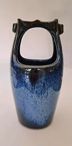 Mizu-Baketsu Pottery Vase, Water Pail Design, Deep Blue Waterfall Effect Toyo - Picture 1 of 6