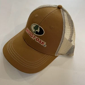 Mossy Oak Truckermütze Herren braun bestickt Logo verstellbar Druckknopflasche neu mit Etikett - Bild 1 von 4