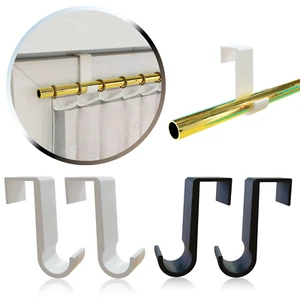 2x Gardinenstange Haken Halter Gardinenhalter 16-25mm Fensterhaken Aufhänger - Bild 1 von 15