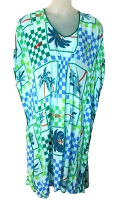 Costume da bagno donna JOYSPUN tropicale caftano casa vestito copricostume taglia L nuovo senza etichette - Foto 1 di 2