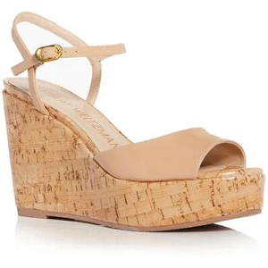 Stuart Weitzman Womens Palmina Tan Platform Sandals 10 Medium (B,M) BHFO 9545 - Picture 1 of 3