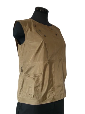 Yves Saint Laurent top, vintage women's bronze/gold silk, size 36 - Image 1 of 4