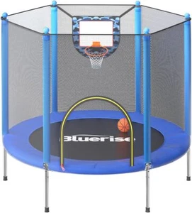 BLUERISE Trampoline 55IN 6FT Toddler Trampoline for Kids Indoor Outdoor Play - Picture 1 of 6