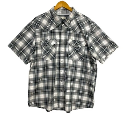 Magellan Outdoors Men’s Shirt Size 2XL White Gray Plaid Classic Fit Short Sleeve - Image 1 of 4