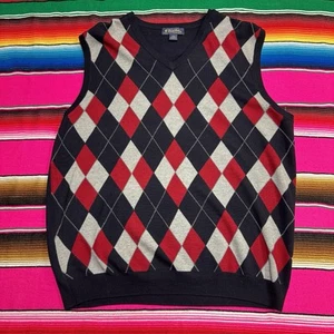 Brooks Brothers Sweater Vest Mens XXL Argyle Extra Fine Italian Merino Wool Prep - Picture 1 of 7