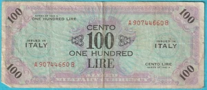 Italien 100 Lire 1943 A Geldschein P-M21b A90744669B - Bild 1 von 2