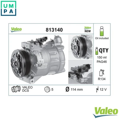 COMPRESSOR AIR CONDITIONING 813140 FOR VOLVO B 5204 T9 2.0L B 5254 T6 2.5L 5cyl - Image 1 of 4