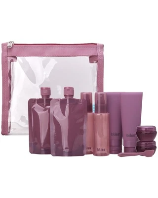 Juego de botellas de viaje Bliss - 10 piezas de viaje recargables sin fugas aprobadas por la TSA... Foto 1 de 4