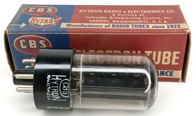 Tubo de electrones Mid Century con caja CBS Hytron modelo 6AX5GT NUEVO EN CAJA EE. UU. 1950 Foto 1 de 4