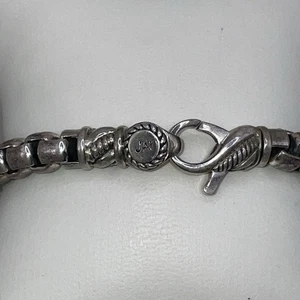 Jai Heavy Round Box Link Sterling Silver Bracelet 8.5in (48.25g) - Picture 1 of 9