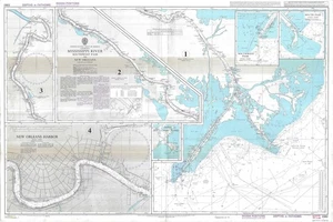 Admiralty 3382 Mississippi River Southwest Pass New Orleans US Louisiana Map Wal - Picture 1 of 6