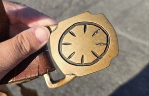 Tech Ether Asterisk Brass Vintage Belt Buckle - Picture 1 of 7