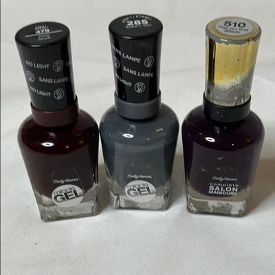 Nuevo con etiquetas Esmalte de Uñas Sally Hansen Trío Gel Milagroso Salón Completo - Púrpura Gris Rojo Foto 1 de 3