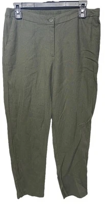 女式 Chadwick 女式 8 码弹性腰围和拉链亚麻橄榄裤 — 第 1/4 张图片