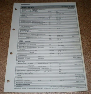 Hoja De Inspección Honda Civic 1.6 VTI Año De Modelo 1996! - Imagen 1 de 1