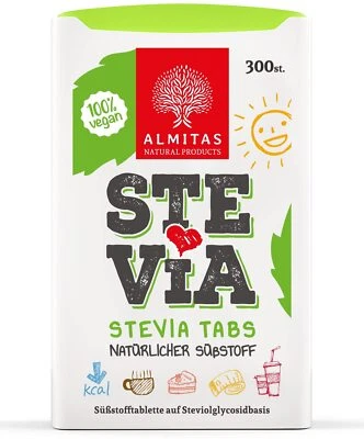 Stevia Tabs 300st Made in Germany sin eritrito sin lactosa solo para uso en caliente... Foto 1 de 4