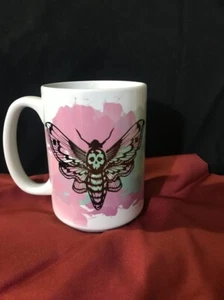 Pastel Death Head Moth Mug 15oz. Hand Pressed in the USA. - Picture 1 of 1