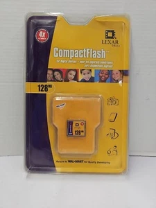 LEXAR COMPACT FLASH MEMORY CARD MEDIA 128MB 4X SPEED FOR OLD DIGITAL CAMERA - Picture 1 of 2