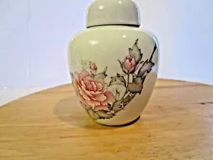 Vaso zenzero in porcellana con coperchio disegno floreale. 5" Made in Japan ottime condizioni - Foto 1 di 6