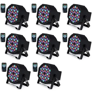 Missyee 36 RGB LED DJ Stage Uplight -DMX Control Sound Activated -8 Pack - Picture 1 of 9
