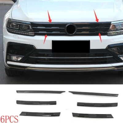 For Volkswagen Tiguan 2018-2021 Gloss Black Front Center Grille Grill Strip Trim - Image 1 of 4