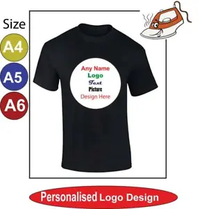 More details for custom personalised iron on heat transfer t shirt picture photo your text name