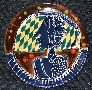 1996 Dopico Lerner ceramic PLATE.Ibeyi Faces.Cuban American Art.Arte cubano - Picture 1 of 2