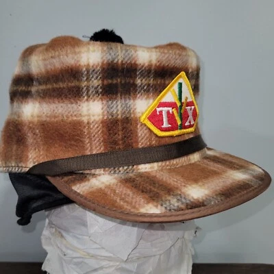 Vintage TX Seed Corn Winter Hat Ear Flaps Quilted Inside sz 7 1/8 RARE - Image 1 of 4