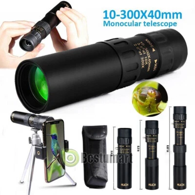 10-300x40mm Monocular Telescope High-Power Low-Night-Vision - Comes with Tripod - Image 1 of 4