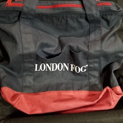 Bolso de hombro London Fog de colección para mujer azul marino/rojo de algodón Foto 1 de 4